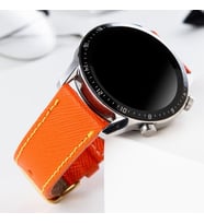 vagave Huawei Watch Deri Kordon GT2 GT3 GT4 GT5 Pro Uyumlu 22mm İsme Özel Doğal Deri Akıllı Saat Kordonu Yeni Yıl Yılbaşı Hediyesi Sevgiliye Eşe Arkadaşa İsime Özel Saat Kordonu Hediyesi (Turuncu)