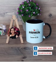 Paramedik Kupa Bardak Beyaz ve Fotoğraflı Ahşap Anahtarlık Hediye (Model 11)