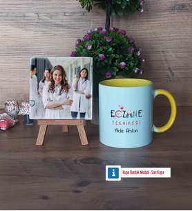 Eczane Teknikeri Fotoğraflı Dekoratif Taş, Kupa Bardak Beyaz Hediye (Model 7)