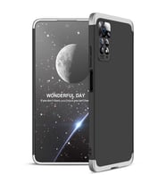 Xiaomi Redmi Note 11 Pro 5G Kılıf 3 Parça Slim Sert Silikon Kapak AYS (Siyah-Gri)