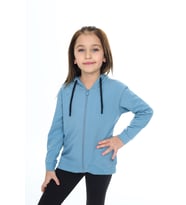Toontoy Kız Çocuk Nakışlı Hırka (Mavi)