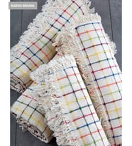 %100 Pamuklu Buldan İşi Bordo Renk Çekyat Örtüsü 180*250 cm (Çok Renkli-Naturel)