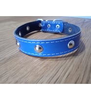Metal Detaylı Aksesuarlı Deri Köpek Tasma (Lacivert)