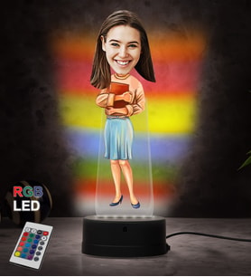 Doğum Günü Hediyesi,Sevgiliye Hediye, Kişiye Özel Fotoğraflı En Güzel Abla Karikatür 3D Led Lamba (RGB)