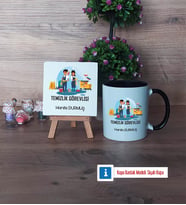 Temizlik Görevlisi Dekoratif Taş, Kupa Bardak Kırmızı Hediye (Model 10)