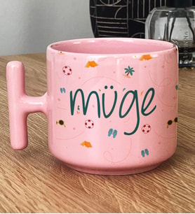 Kişiye Özel İsme Özel Hediye Pastel T Kupa Yaz Temalı Desenli (Pembe)
