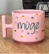 Kişiye Özel İsme Özel Hediye Pastel T Kupa Yaz Temalı Desenli (Pembe)