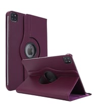 Apple İpad Pro 12.9'' 2020 4.Nesil Kılıf, (A2229-A2069-A2232) 360 Rotating Stand Deri (Mor)
