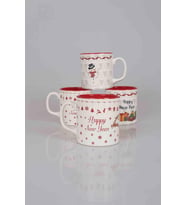 DEKOMUS TEKLİ KUPA "YENİ YIL&MERRY CHRISTMAS" SERİSİ  (Beyaz)