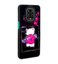 Xiaomi Redmi Note 9 Pro Kılıf Parlayan Kabartmalı İkonik Figürlü Amas Silikon Kılıf (Siyah)