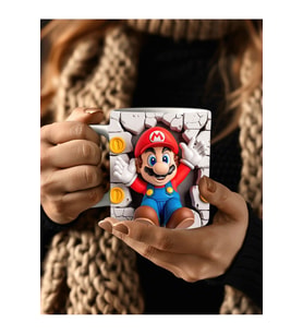 Süper Mario Baskılı 3D Tasarım Seramik Kupa Mug - Hediyelik Kupa Bardak (03)
