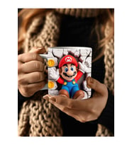 Süper Mario Baskılı 3D Tasarım Seramik Kupa Mug - Hediyelik Kupa Bardak (03)