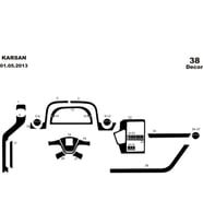 Meriç® Peugeot Karsan Jest Ön Torpido Kaplama Maun 38 Parça 2013-› (Piano Black)