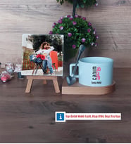 Ablaya Hediye Fotoğraflı Dekoratif Taş, Kupa Bardak Beyaz Hediye (Model 8)
