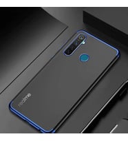 Realme 5İ/6İ/C3 Kılıf İnce Köşeleri Renkli Şeffaf Silikon (Mavi)