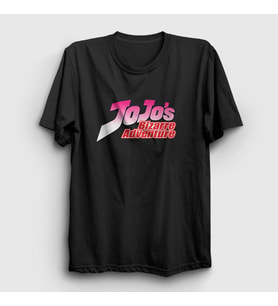Presmono Unisex Sarı Logo Anime Jojo T-Shirt 322570tt (Siyah)