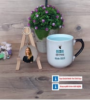 Felsefe Öğretmeni Kupa Bardak Beyaz ve Fotoğraflı Ahşap Anahtarlık Hediye Öğretmenler Günü Hediyesi (Model 10)