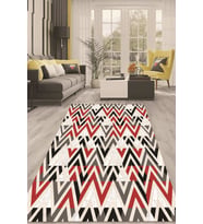 Dijital Kaymaz Taban Yıkanabilir Modern Renkli Salon Halısı Mutfak Halısı Yolluk ND-HT-777 (Kırmızı)
