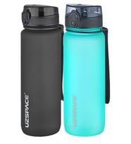 Uzspace 2'li Tritan Matara Seti 800 ml 14 Farklı Renk Seçeneği FiftyFifty (Mavi - Siyah - Beyaz)