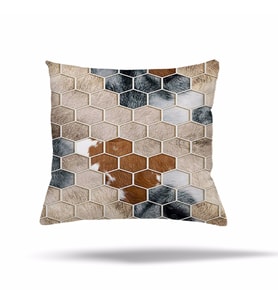 Patchwork Çiçek Desen Etnik Gizli Fermuarlı Yastık Kılıfı Kırlent Kılıfı Koltuk Yastık Kılıfı  (Bej)