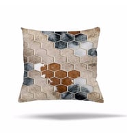 Patchwork Çiçek Desen Etnik Gizli Fermuarlı Yastık Kılıfı Kırlent Kılıfı Koltuk Yastık Kılıfı  (Bej)