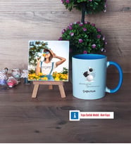 Geometri Öğretmeni Fotoğraflı Dekoratif Taş, Kupa Bardak Beyaz Hediye (Model 4)