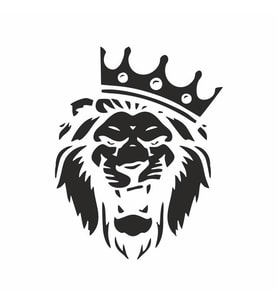 Kral Tacçlı Aslan Sticker siyah 20x20 CM (Siyah-Siyah)