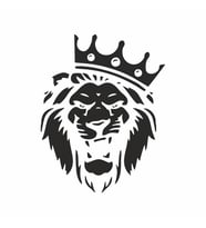 Kral Tacçlı Aslan Sticker siyah 20x20 CM (Siyah-Siyah)
