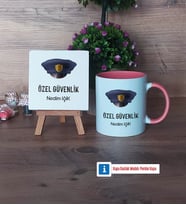 Özel Güvenlik Görevlisi Dekoratif Taş, Kupa Bardak Kırmızı Hediye (Model 5)