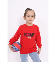 Toontoy Erkek Çocuk Baskılı Sweatshirt (Kırmızı)