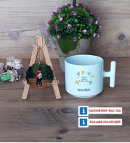 Doğum Günü Hediyesi Kupa Bardak Beyaz ve Fotoğraflı Ahşap Anahtarlık Hediye (Model 12)
