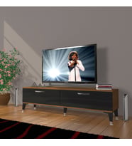 Decoraktiv Eko 140 Mdf Std Silver Tv Ünitesi Tv Sehpası (Siyah - Ceviz)