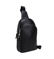KANGAROO KINGDOM Hakiki Deri Siyah Erkek Body Bag Sırt Çantası 8155-S (Siyah)