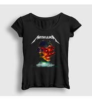 Presmono Kadın Beyaz Hardwired Metallica T-Shirt 292419tt (Siyah)