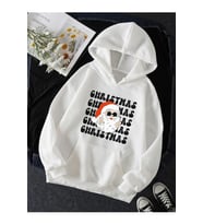 Noel Baba Christmas Yeni Yıl Kapşonlu Sweatshirt (Beyaz)