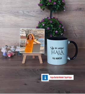 Halaya Hediye Fotoğraflı Dekoratif Taş, Kupa Bardak Beyaz Hediye (Model 11)