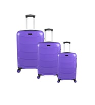 Bagacar Ultra Hafif Silikon 3lü Set Valiz Fıstık Yeşili+ETİKET HEDİYELİ! (Mor)