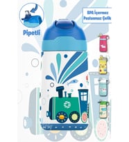 Vagonlife Çocuk 350 ML Pipetli Çelik Matara Paslanmaz Çelik Termos 5 Farklı Renk 2055-350ML