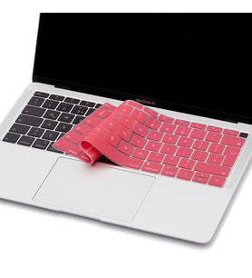 Laptop MacBook Air 13inc Klavye Koruyucu A1932 2018/2019 Uyumlu Avrupa İngilizce (Pembe)