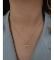 925 ayar gümüş melek model bayan gümüş kolye (Rose)