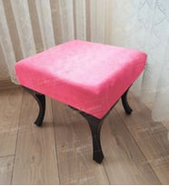 Ayak Ucu Kapı Önü Antre Düz Bench Puf Siyah Ayak (Pembe)