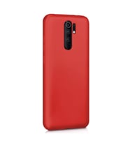 Xiaomi Redmi 9 Kılıf Kamera Korumalı Silikon Rubber Arka Kapak (Kırmızı)