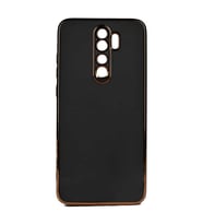 Xiaomi Redmi Note 8 Pro Kılıf Kenarları Gold Kamera Korumalı Renkli Pastel Silikon Açık Yeşil BARK (Siyah)