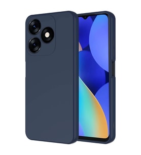 Tecno Spark 10 4G Kılıf Kamera Korumalı iÇi Süet Dokulu Lansman Tipi Silikon (Lacivert)