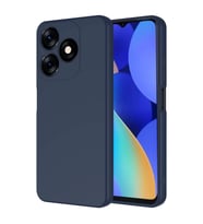 Tecno Spark 10 4G Kılıf Kamera Korumalı iÇi Süet Dokulu Lansman Tipi Silikon (Lacivert)