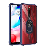 Xiaomi Redmi 8A Kılıf Şeffaf Sararmaz Yüzüklü Mola Kapak (Lacivert)