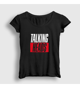 Presmono Kadın Beyaz Logo Talking Heads T-Shirt 491971tt (Siyah)