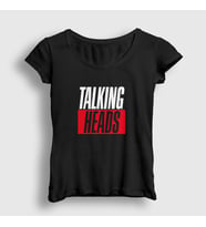 Presmono Kadın Beyaz Logo Talking Heads T-Shirt 491971tt (Siyah)