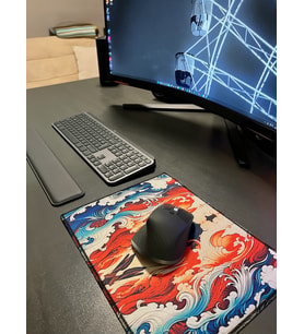32 x 24 cm Desenli Dikişli Kaydırmaz Taban Speed Hızlı Yüzey Mousepad Masa Matı (Çok Renkli)