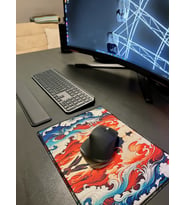 32 x 24 cm Desenli Dikişli Kaydırmaz Taban Speed Hızlı Yüzey Mousepad Masa Matı (Çok Renkli)
